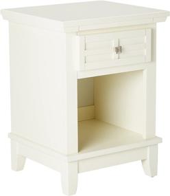 img 4 attached to 🏠 Functional and Stylish Home Styles Arts and Crafts White Nightstand with Drawer, Pull-out Tray, and Recessed Storage