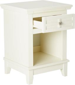 img 2 attached to 🏠 Functional and Stylish Home Styles Arts and Crafts White Nightstand with Drawer, Pull-out Tray, and Recessed Storage