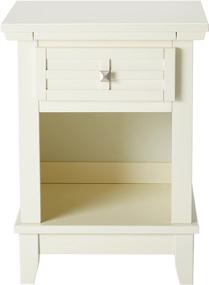 img 3 attached to 🏠 Functional and Stylish Home Styles Arts and Crafts White Nightstand with Drawer, Pull-out Tray, and Recessed Storage