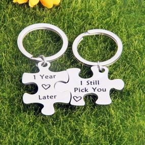 img 1 attached to 🧩 Zuo Bao 20 Years Later: Forever Connected with Stainless Steel Jigsaw Puzzle Keychain Set