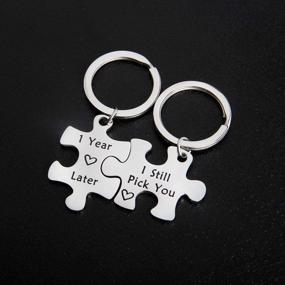 img 3 attached to 🧩 Zuo Bao 20 Years Later: Forever Connected with Stainless Steel Jigsaw Puzzle Keychain Set