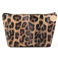 🐆 leopard print makeup bag: stylish travel cosmetic pouch for women and girls logo