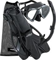 🤿 unleash your inner adventurer with the phantom aquatics adult speed sport mask fin snorkel set logo