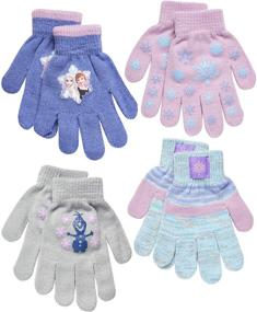 img 4 attached to 🧤 Disney Frozen Toddler/Little Girls 4 Pack Gloves or Mittens: Warm and Adorable Accessories!