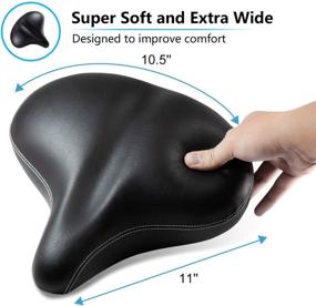 img 3 attached to 🚲 Litetugo Extra Large Bicycle Seat - Comfortable Wide Bike Saddle for Men with Thick Foam Padding, Dual Spring Shock Absorption Design - Oversized Bicycle Seat