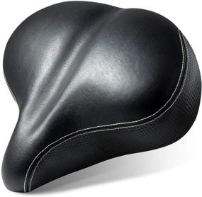 img 4 attached to 🚲 Litetugo Extra Large Bicycle Seat - Comfortable Wide Bike Saddle for Men with Thick Foam Padding, Dual Spring Shock Absorption Design - Oversized Bicycle Seat