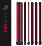 набор кабелей дополнительного питания asiahorse customization mod sleeve extension 18awg для atx/eps/8-pin pci-e/6-pin pci-e (красно-черный) логотип