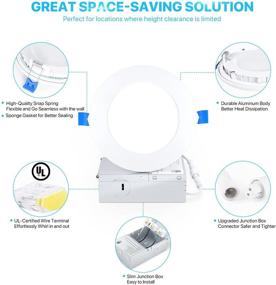 img 3 attached to Ensenior 4 Pack 4 Inch Ultra-Thin LED Recessed Ceiling Light: Dimmable, 5000K Daylight, High Brightness - ETL and Energy Star Certified
