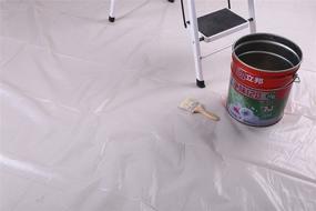 img 2 attached to 🎨 12-Pack, 9x12 Feet Painters Plastic Drop Cloth: Furniture Cover, Dust Tarp, Painting Covers for Furniture, Painting Tarp Plastic