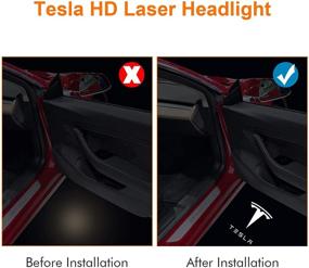 img 2 attached to Улучшите приветствие вашего Tesla с Farmogo Car Door LED Logo Projector Puddle Lights - ультраяркие лампы-прожекторы с духами для Model 3, S, Y, X - в комплекте 4 дополнительных аксессуара.