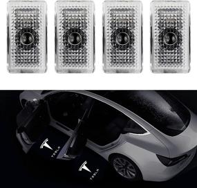 img 4 attached to Улучшите приветствие вашего Tesla с Farmogo Car Door LED Logo Projector Puddle Lights - ультраяркие лампы-прожекторы с духами для Model 3, S, Y, X - в комплекте 4 дополнительных аксессуара.