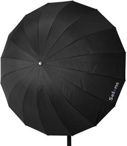 img 2 attached to Selens 51 Inch Professional Parabolic Reflective Lighting Umbrella: Ideal for Portrait Photography with 16 Rods and 18.5 Inch Depth, Black/Silver Reflective Umbrella for Studio Lighting