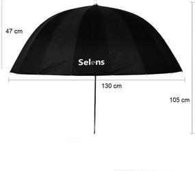 img 3 attached to Selens 51 Inch Professional Parabolic Reflective Lighting Umbrella: Ideal for Portrait Photography with 16 Rods and 18.5 Inch Depth, Black/Silver Reflective Umbrella for Studio Lighting