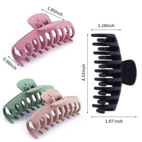 img 3 attached to 💇 Gifeel Big Hair Claw Clips, 4.33 Inch Non-Slip Large Claw Hair Clips for Women with Thin Hair, Strong Hold Banana Matte Jaw Hair Clips for Thick Hair, Fashion Hair Styling Accessories - Available in 4 Colors (4 Packs)