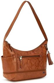 img 2 attached to 👜 Кожаная сумка Kendra Leather Tobacco с тиснением для женщин + кошельки - коллекция Hobo Bags