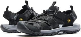 img 4 attached to AMIDEWA Sandals Adjustable Athletic Fisherman Men's Shoes in Athletic