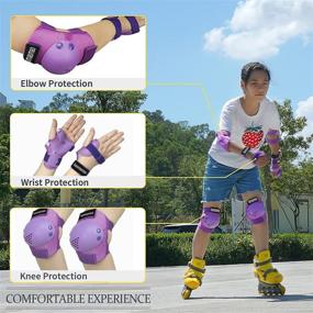 img 2 attached to 🛴 HMK Kids/Youth Knee Pad Elbow Pads Wrist Guards Protective Gear Set, for Roller Skates Skating Skatings Cycling BMX Bike Skateboard Inline Scooter Riding Aldult Limit Sports Protective Device