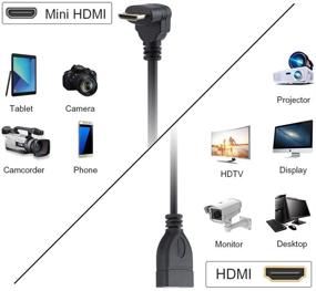 img 3 attached to 🔌 CableCreation Mini HDMI to HDMI Cable - 0.5ft, 90° Downward Angled Adapter, 1080P Full HD - Ideal for Camera, Camcorder, Laptop, HDTV, Projector (Black)