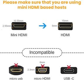 img 1 attached to 🔌 CableCreation Mini HDMI to HDMI Cable - 0.5ft, 90° Downward Angled Adapter, 1080P Full HD - Ideal for Camera, Camcorder, Laptop, HDTV, Projector (Black)