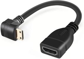 img 4 attached to 🔌 CableCreation Mini HDMI to HDMI Cable - 0.5ft, 90° Downward Angled Adapter, 1080P Full HD - Ideal for Camera, Camcorder, Laptop, HDTV, Projector (Black)