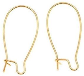 img 1 attached to 👂Подвесные крючки для сережек Beadaholique Kidney Wire, 25 мм, 10 пар - отделка золотом 22K