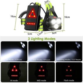 img 3 attached to 🔦 BRGOOD Upgraded LED USB Rechargeable Chest Light - Reflective Night Running Lights with Adjustable Beam - Ultra Bright Safety Back Warning for Camping, Hiking, Running, Jogging, Outdoor Adventure