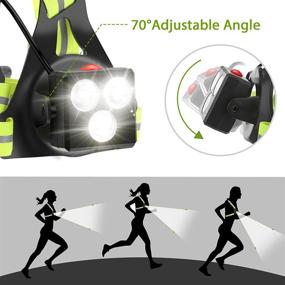 img 2 attached to 🔦 BRGOOD Upgraded LED USB Rechargeable Chest Light - Reflective Night Running Lights with Adjustable Beam - Ultra Bright Safety Back Warning for Camping, Hiking, Running, Jogging, Outdoor Adventure