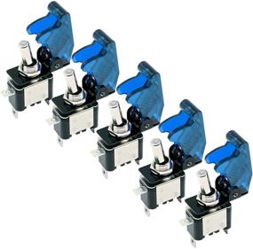 img 3 attached to 🔵 Pack of 5 RKURCK Blue Cover Blue LED Toggle Switch - 12V 20A SPST Illuminated On/Off 3 Pin Switch for Automotive, Cars, Boats (Blue)