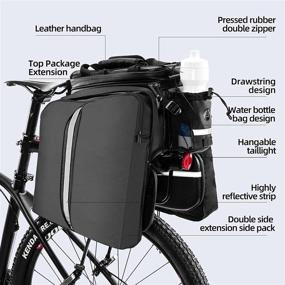 img 2 attached to 🚲 ROCK BROS Waterproof Carbon Leather Bike Rack Bag - Versatile Trunk Pannier for Rear Cargo Storage