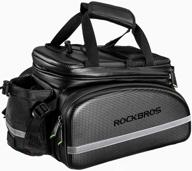 🚲 rock bros waterproof carbon leather bike rack bag - versatile trunk pannier for rear cargo storage logo