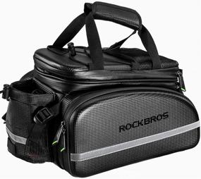 img 4 attached to 🚲 ROCK BROS Waterproof Carbon Leather Bike Rack Bag - Versatile Trunk Pannier for Rear Cargo Storage