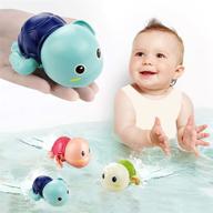 🐢 tohibee bath toys: adorable swimming turtle bath toys for toddlers 1-3 years. wind up toys for 1 year old boys and girls. ideal for preschool and toddler pool play. perfect newborn baby bathtub water toys. logo