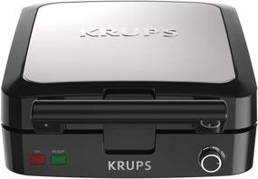 img 4 attached to 🧇 KRUPS 4-Slice Belgian Waffle Maker with Removable Plates in Sleek Silver/Black Design