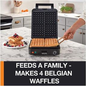 img 3 attached to 🧇 KRUPS 4-Slice Belgian Waffle Maker with Removable Plates in Sleek Silver/Black Design