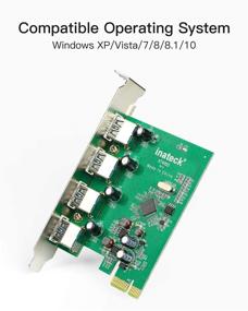 img 2 attached to 🔌 Inateck PCIe to USB 3.0 Expansion Card - High-Speed Desktop Adapter for Windows XP/7/8/10 - 4 Ports, No Extra Power Required
