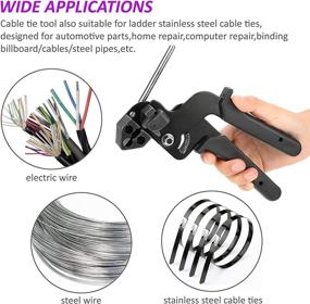 img 3 attached to Cutting Edge Stainless Steel Zip Tie Gun with Tension Tool and Cutter - Black