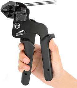img 4 attached to Cutting Edge Stainless Steel Zip Tie Gun with Tension Tool and Cutter - Black