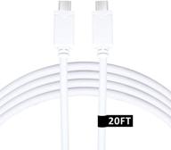 extra long usb c cable - vebner 20ft usb c cable (white) logo