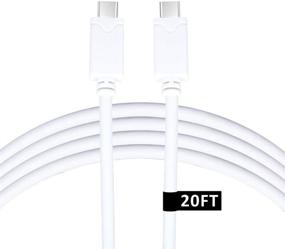 img 4 attached to Extra Long USB C Cable - Vebner 20ft USB C Cable (White)