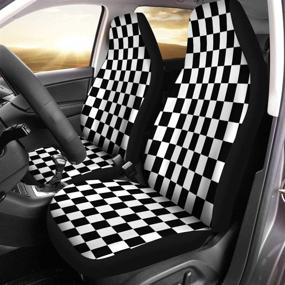 img 3 attached to Set of 2 Car Seat Covers - Marble Pattern Abandoned Abstract 🚗 Aged Architecture Bathroom - Universal Auto Front Seat Protectors for Car, SUV, Sedan, Truck