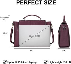 img 1 attached to Burgundy Women's 15.6 Inch Laptop Bag: Professional Briefcase for Office, Travel & College