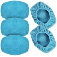 🚗 efuncar car care microfiber cloths: windshield cleaning tool with replaceable glass cleaning bonnets - 5 pack, blue 5 inch fit logo