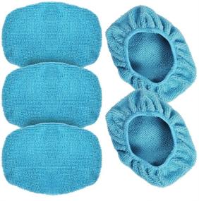 img 4 attached to 🚗 eFuncar Car Care Microfiber Cloths: Windshield Cleaning Tool with Replaceable Glass Cleaning Bonnets - 5 Pack, Blue 5 Inch Fit