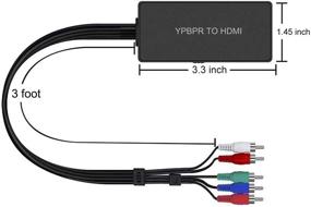 img 1 attached to Преобразователь мужского компонента в HDMI | YPbPr в HDMI адаптер - Поддержка 1080P/720P | Совместим с DVD и Blu-ray плеерами | Подключите к новому HD телевизору/монитору или проектору