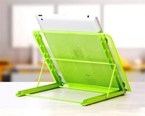 img 2 attached to Baobeir Mesh Ventilated Adjustable Laptop Stand For Laptop/Notebook/IPad/Fire 7/Fire 8/Fire 10/Samsung Tab/Tablet And More (Green)