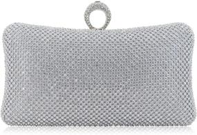img 4 attached to Dexmay Rhinestone Crystal Ring Clutch Purse: Premium Luxury Evening Bag for Bridal Wedding Party