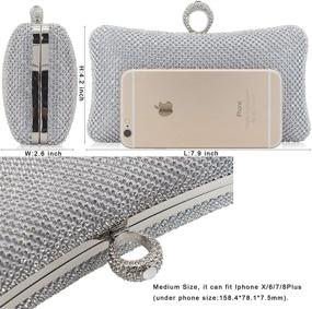 img 1 attached to Dexmay Rhinestone Crystal Ring Clutch Purse: Premium Luxury Evening Bag for Bridal Wedding Party