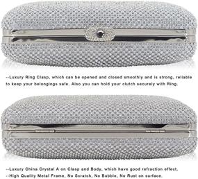 img 2 attached to Dexmay Rhinestone Crystal Ring Clutch Purse: Premium Luxury Evening Bag for Bridal Wedding Party