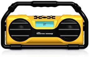 img 3 attached to Pyle Industrial Bluetooth Stereo Speaker Boombox - Water-Resistant Radio, Rugged Design, Rechargeable Battery, MP3/USB/SD/AUX - Yellow