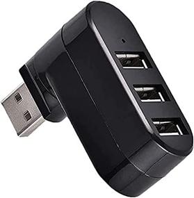 img 1 attached to 🔌 Ультимативный USB-разветвитель портов: 3-портовый USB 2.0 хаб-док [вращающийся на 90°/180°] для ноутбука с Windows, Xbox, Wii, PS3, ПК, MAC, Mac Book, планшета - черный